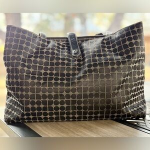 Kate Spade Dot Noel Canvas Tote | Black Cream | Vintage | Retired